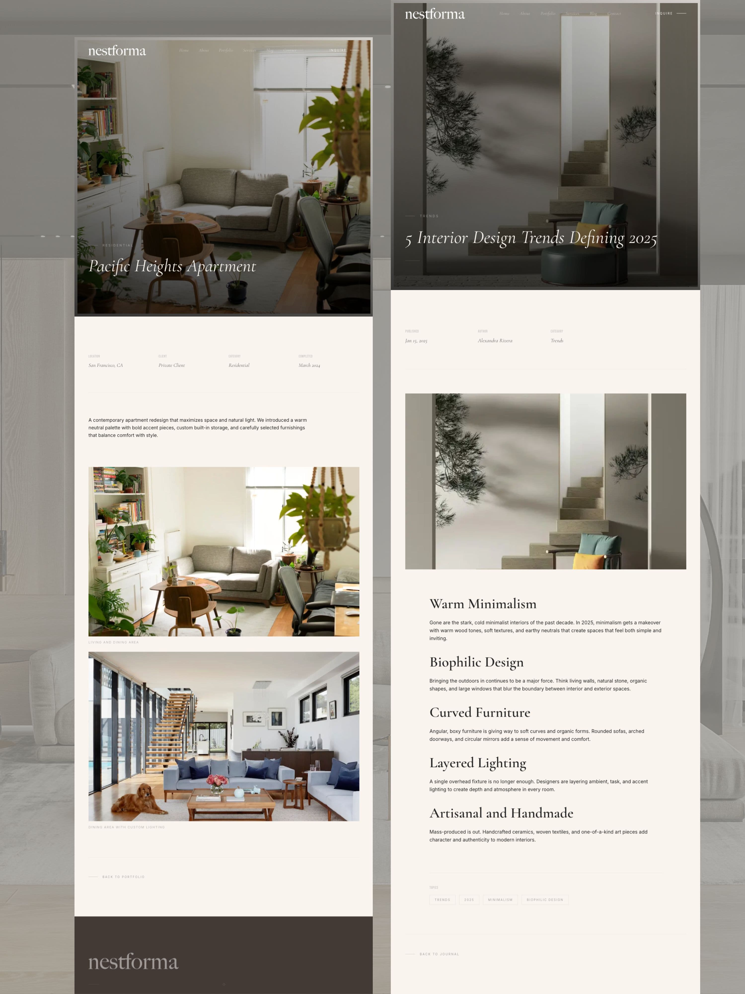Nestforma interior design services page